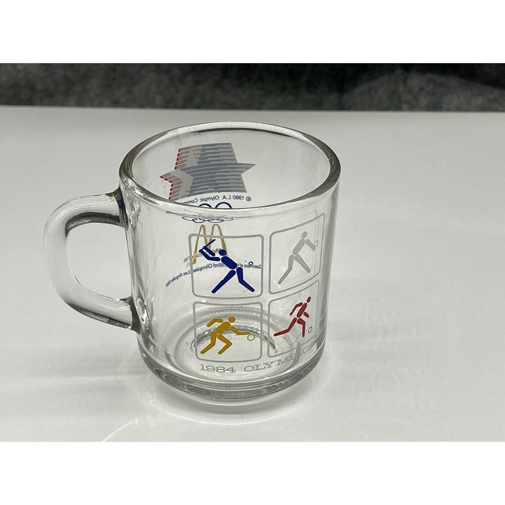Vintage 1984 McDonalds LA Olympics Glass Coffee Mug / Cup